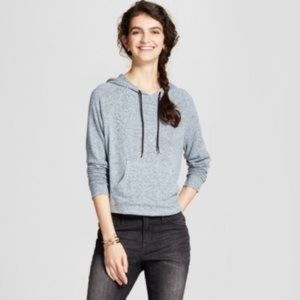 Mossimo Gray Cropped Hoodie Gray XL